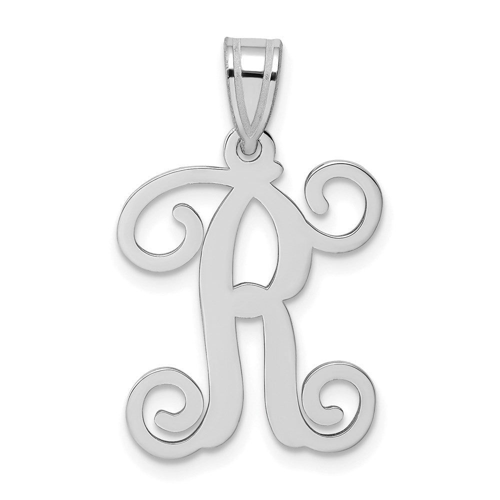 Sterlingsilber Rhodiniert Buchstabe R Initiale Anhänger