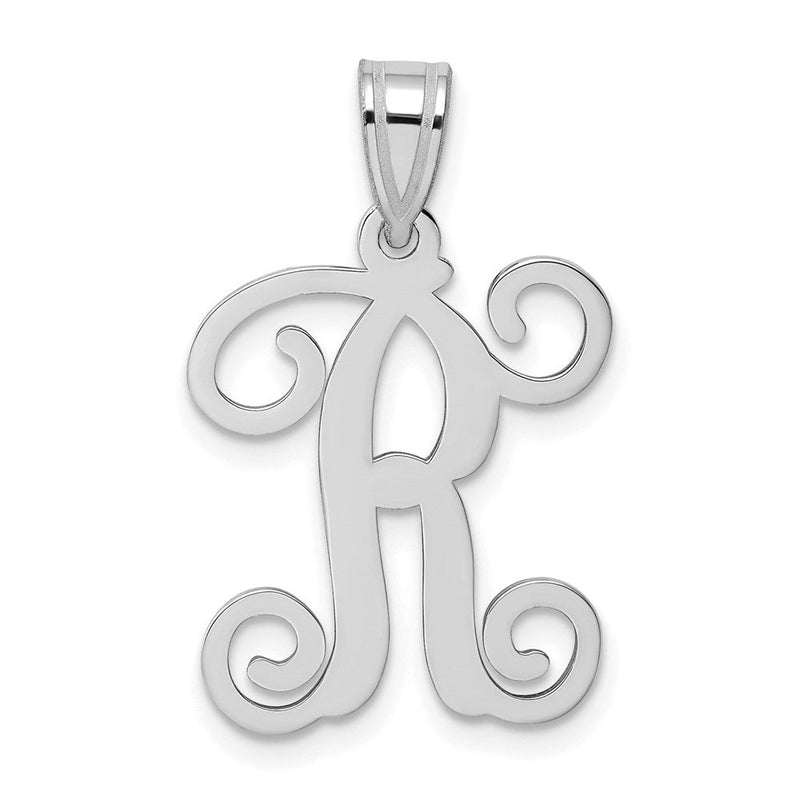 Sterlingsilber Rhodiniert Buchstabe R Initiale Anhänger