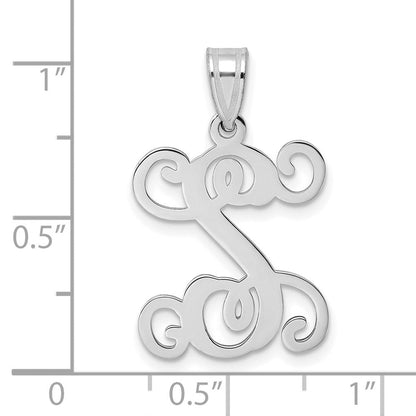 Sterlingsilber Rhodiniert Buchstabe S Initiale Anhänger