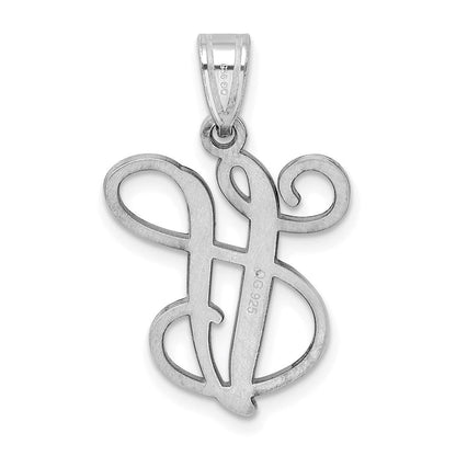 Sterlingsilber Rhodiniert Buchstabe V Initiale Anhänger