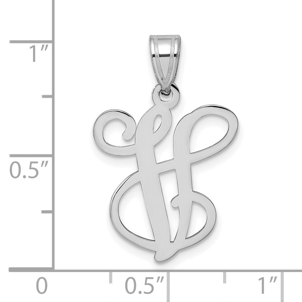 Sterlingsilber Rhodiniert Buchstabe V Initiale Anhänger