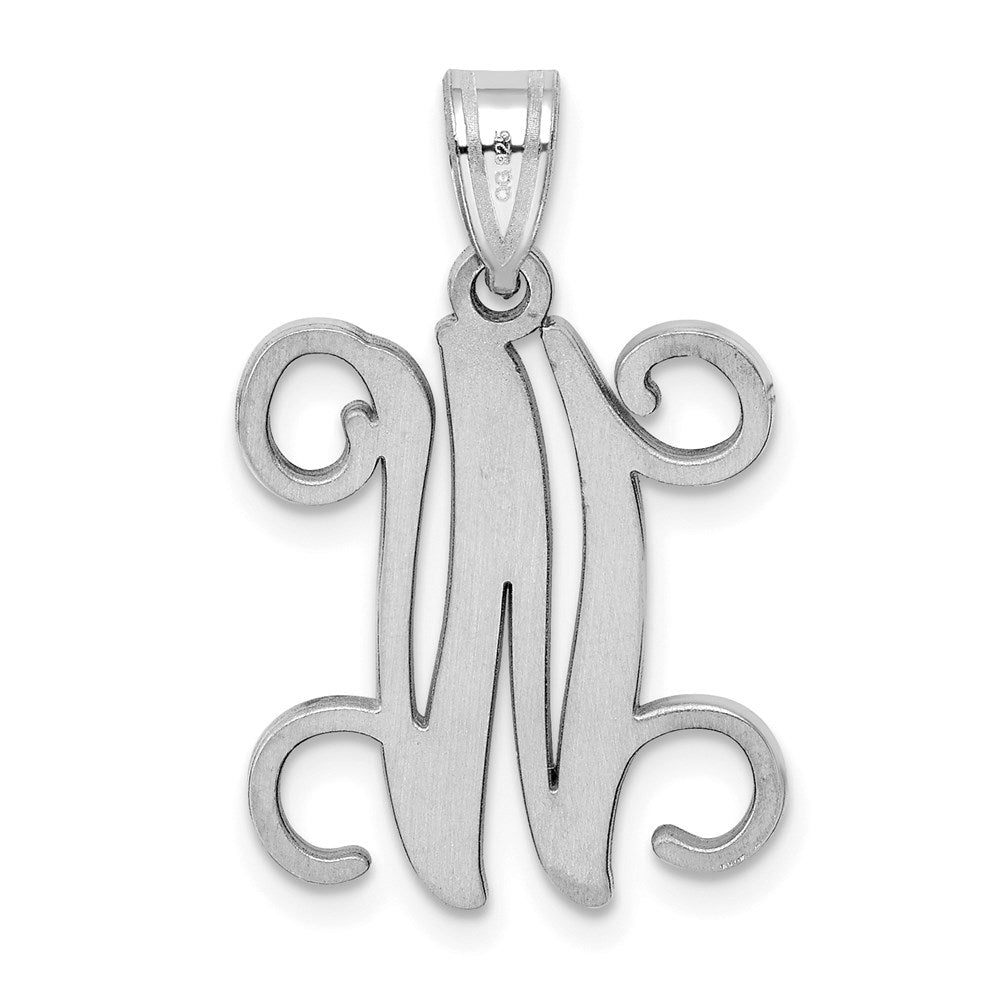 Sterlingsilber Rhodiniert Buchstabe W Initiale Anhänger