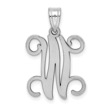 Sterlingsilber Rhodiniert Buchstabe W Initiale Anhänger