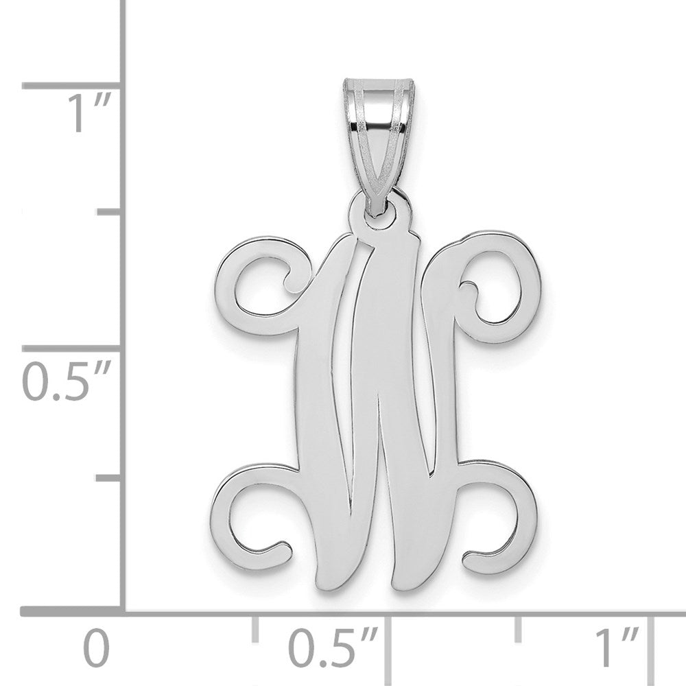 Sterlingsilber Rhodiniert Buchstabe W Initiale Anhänger