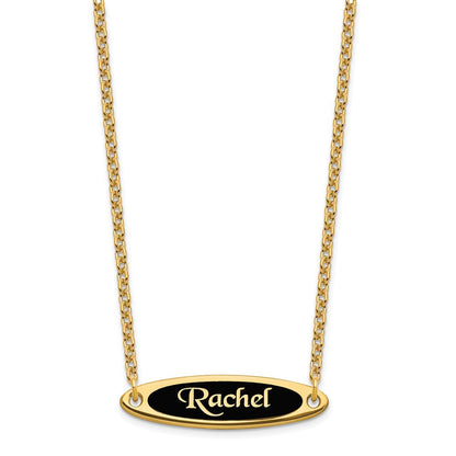 Vergoldet Sterlingsilber /gold Emailliert Name Platte Halskette
