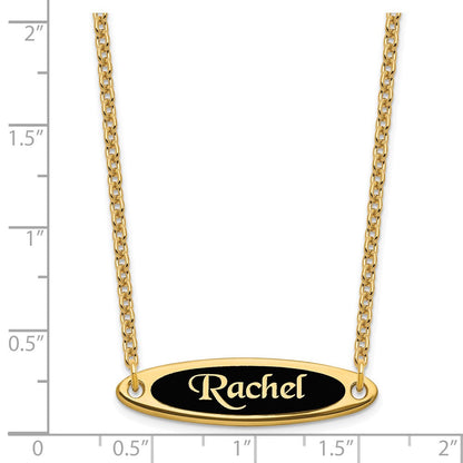 Vergoldet Sterlingsilber /gold Emailliert Name Platte Halskette
