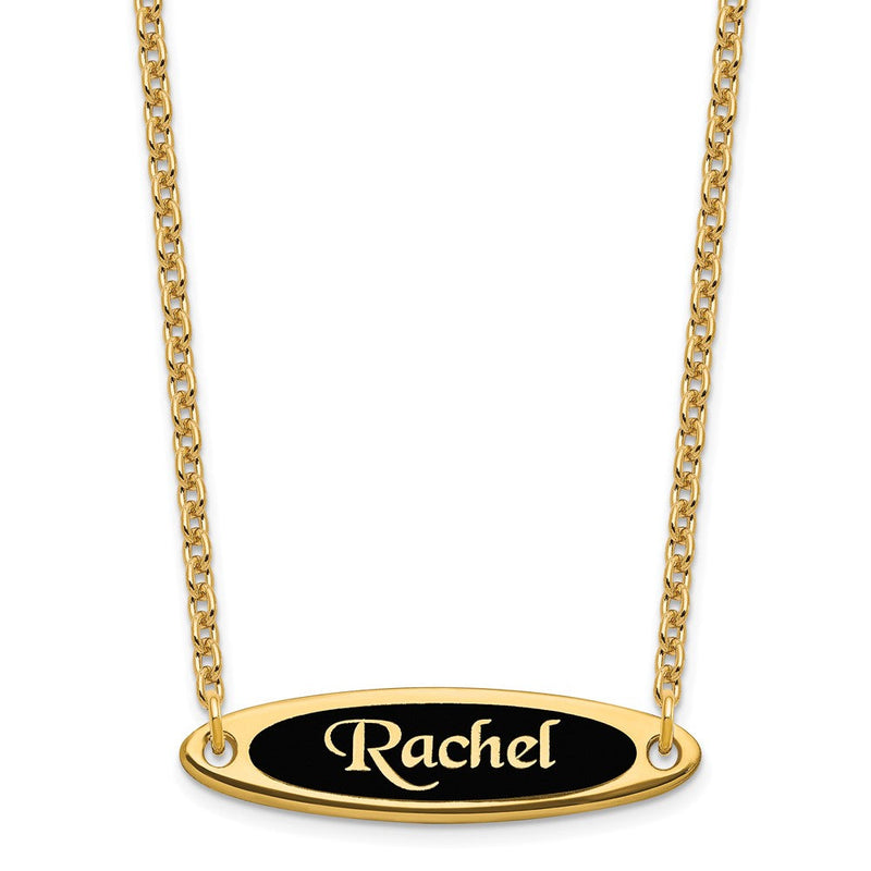Vergoldet Sterlingsilber /gold Emailliert Name Platte Halskette