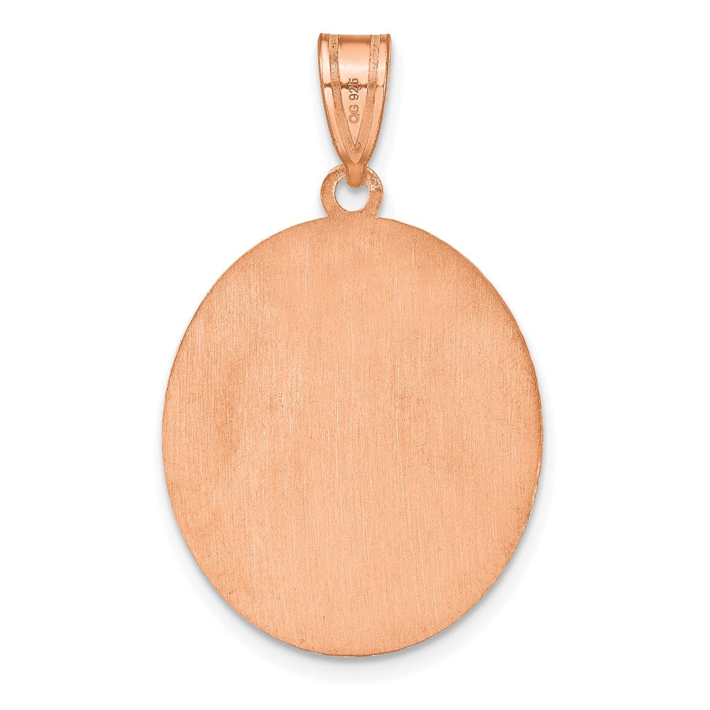 Roségoldbeschichtet Gebürstet mit Gekugelt Rand Monogramm Anhänger