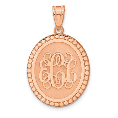 Roségoldbeschichtet Gebürstet mit Gekugelt Rand Monogramm Anhänger