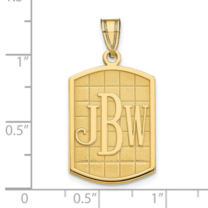 Vergoldet Sterlingsilber /gold Gebürstet Monogramm Anhänger