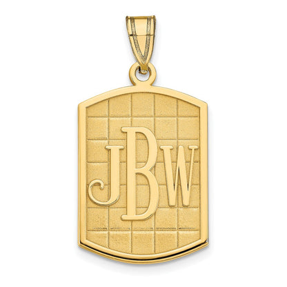Vergoldet Sterlingsilber /gold Gebürstet Monogramm Anhänger