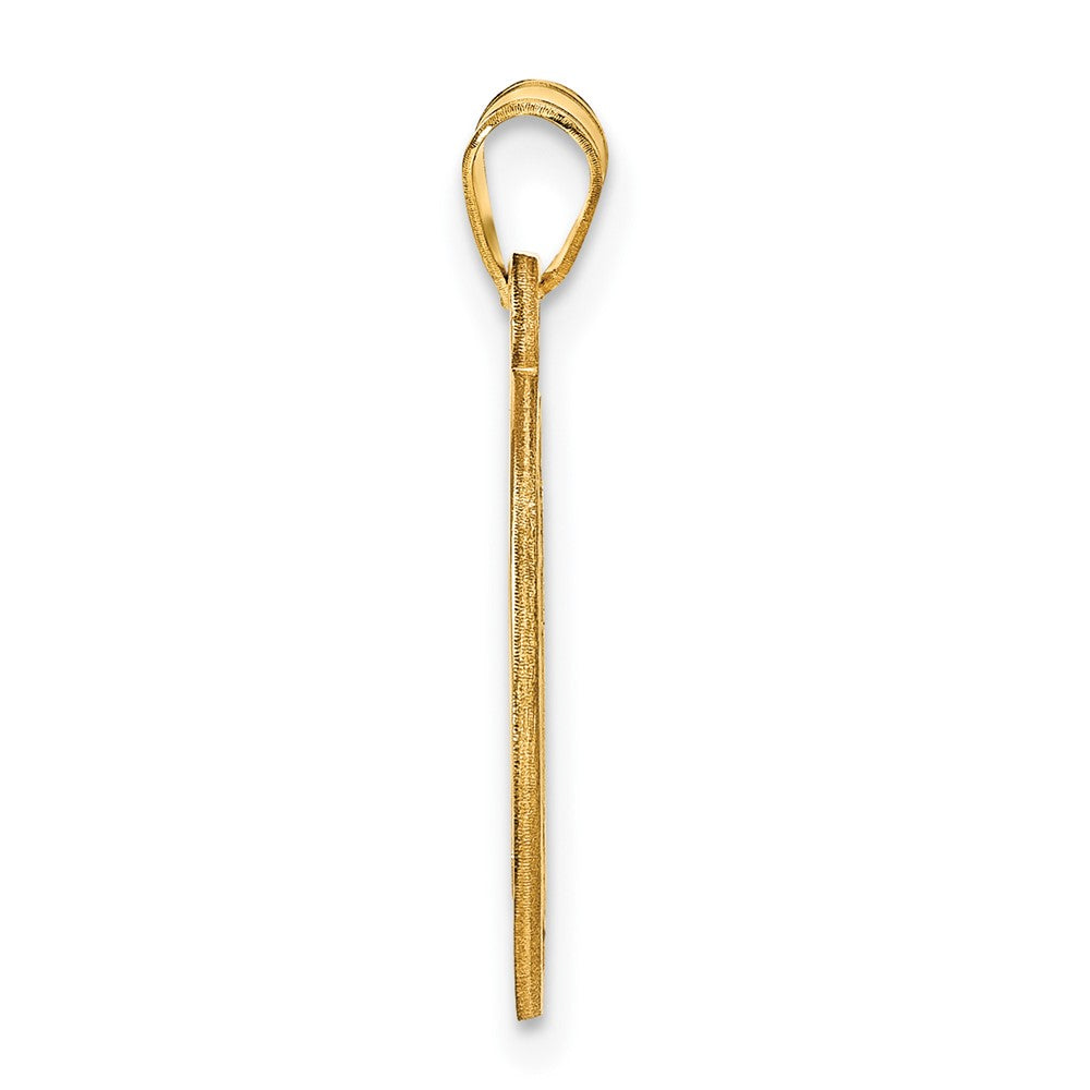 14K Gelbgold Klein Rund Monogramm Anhänger