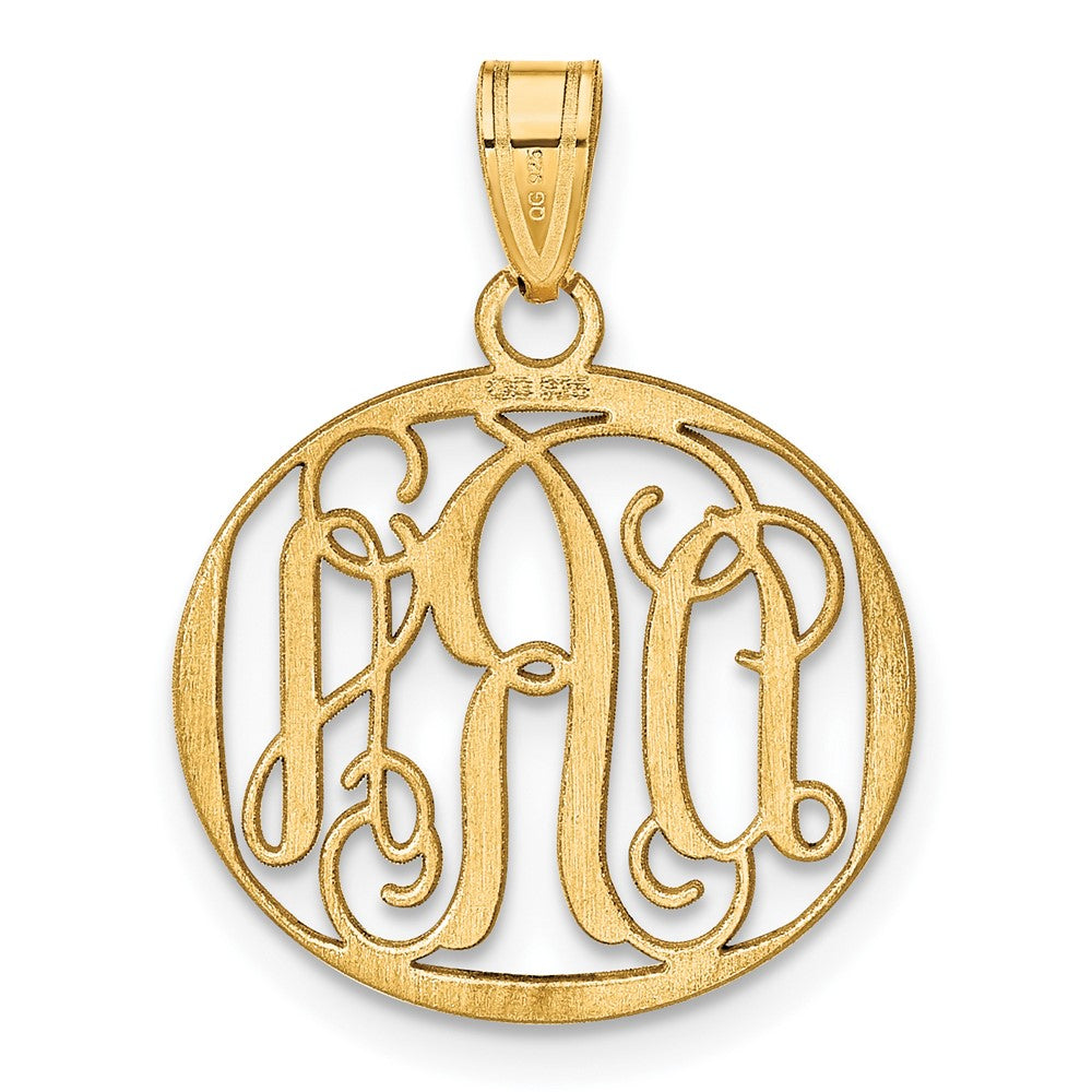 Vergoldet Sterlingsilber /gold Klein Rund Monogramm Anhänger