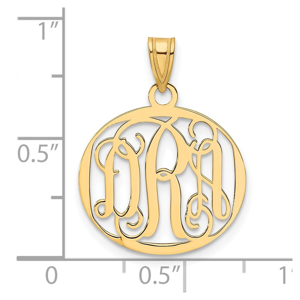 Vergoldet Sterlingsilber /gold Klein Rund Monogramm Anhänger