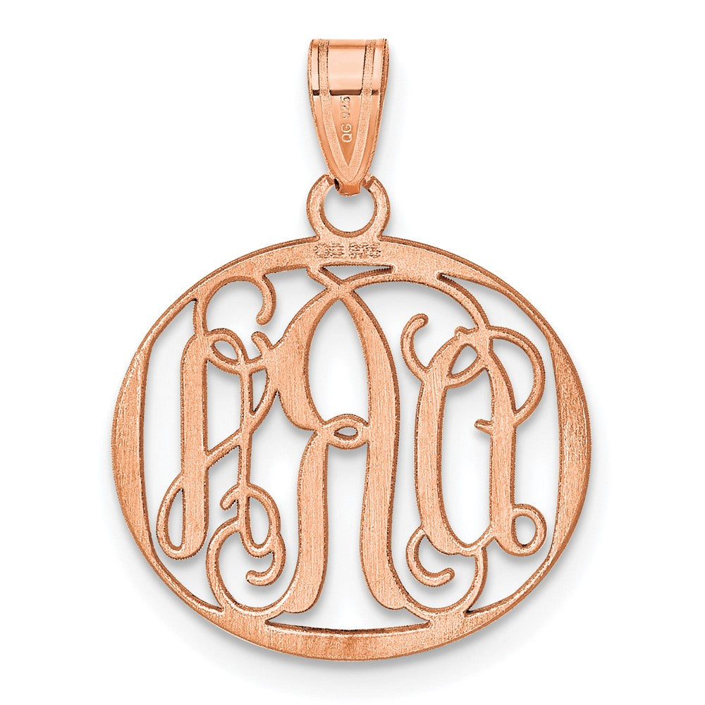 Roségoldbeschichtet Sterlingsilber /rose Klein Rund Monogramm Anhänger