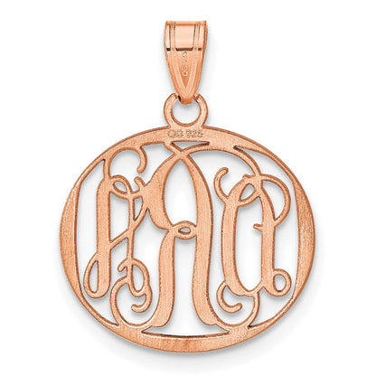 Roségoldbeschichtet Sterlingsilber /rose Klein Rund Monogramm Anhänger