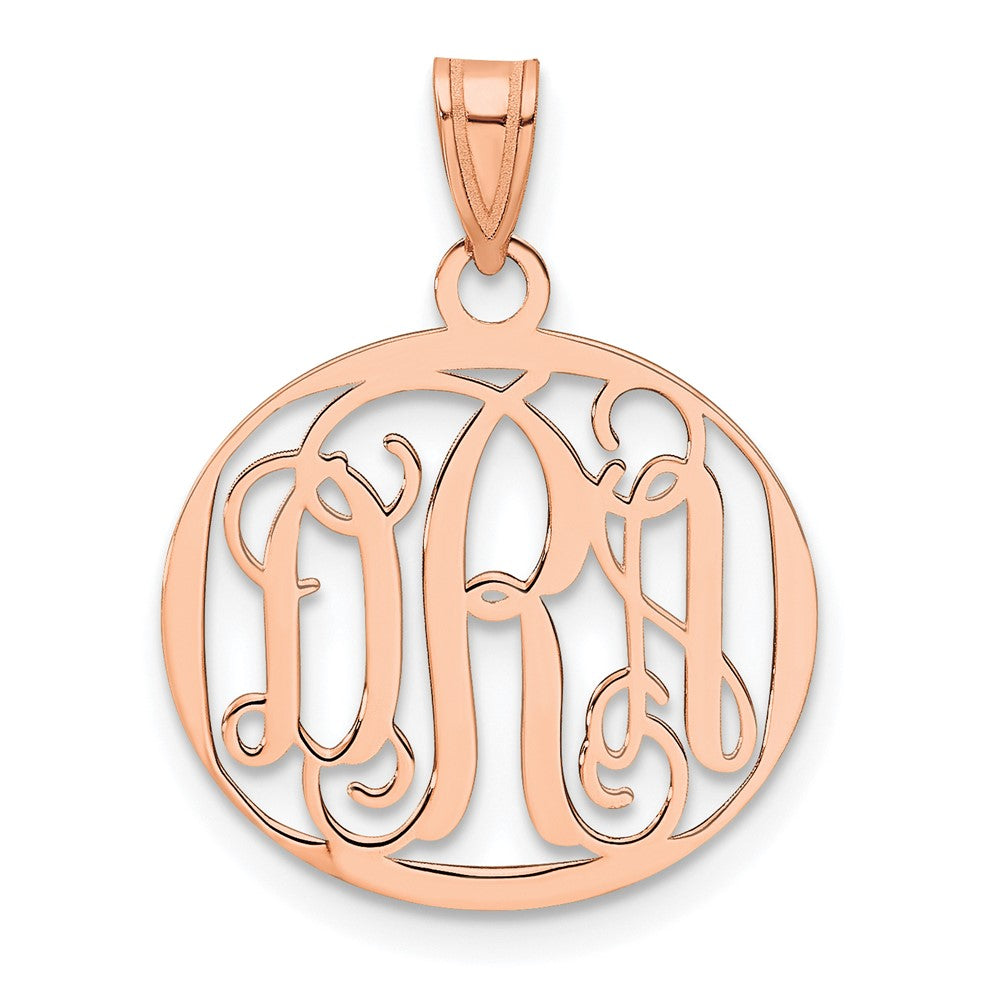 Roségoldbeschichtet Sterlingsilber /rose Klein Rund Monogramm Anhänger
