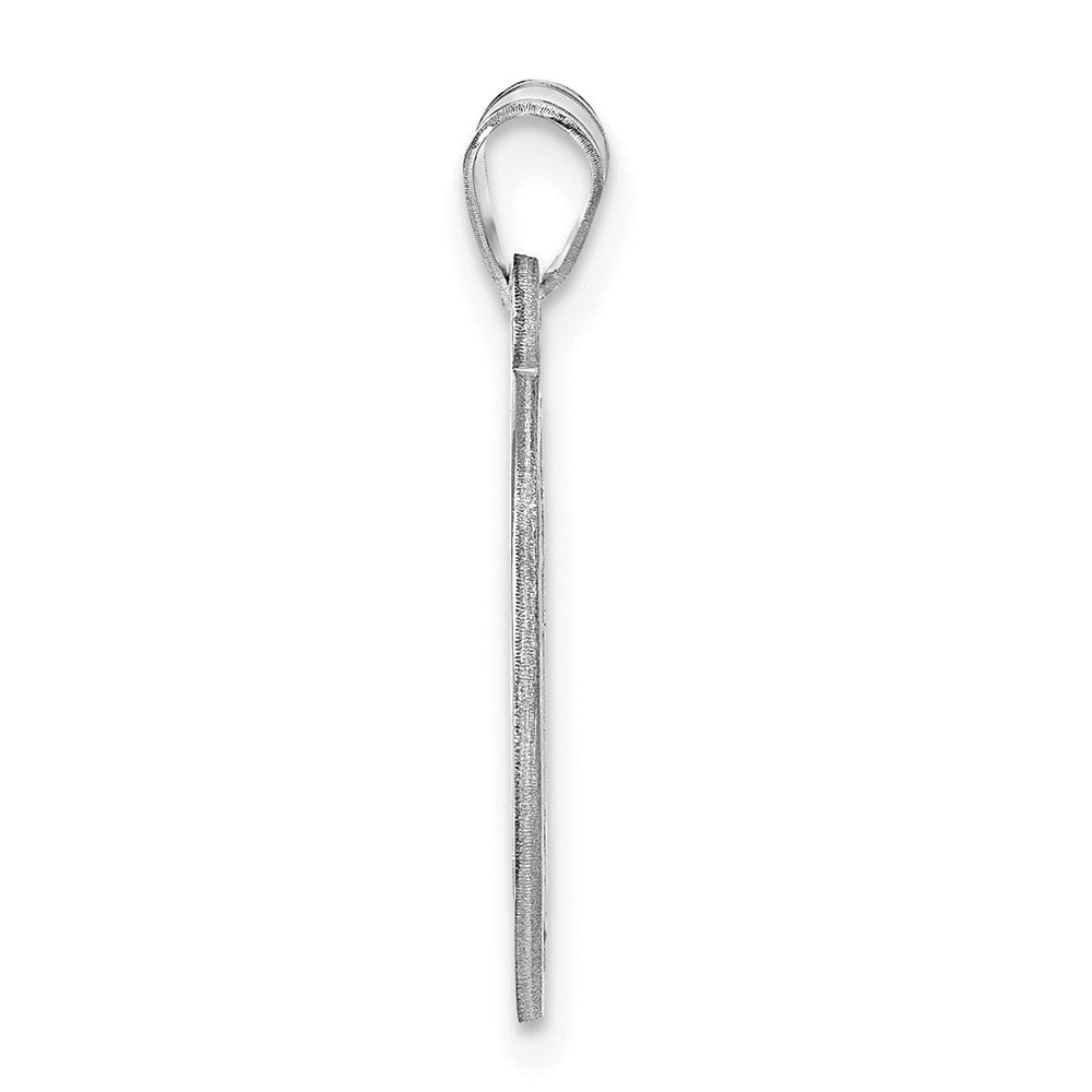 14K Weißgold Klein Rund Monogramm Anhänger