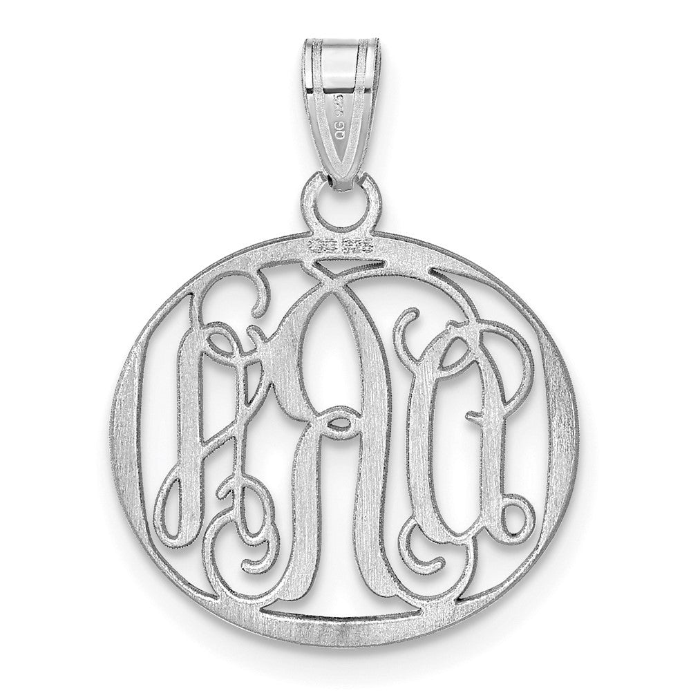 14K Weißgold Klein Rund Monogramm Anhänger