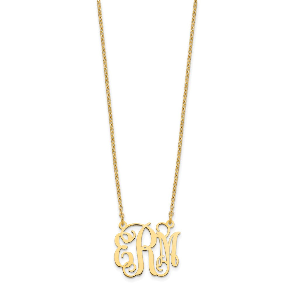Vergoldet Sterlingsilber /gold Klein Monogramm Halskette