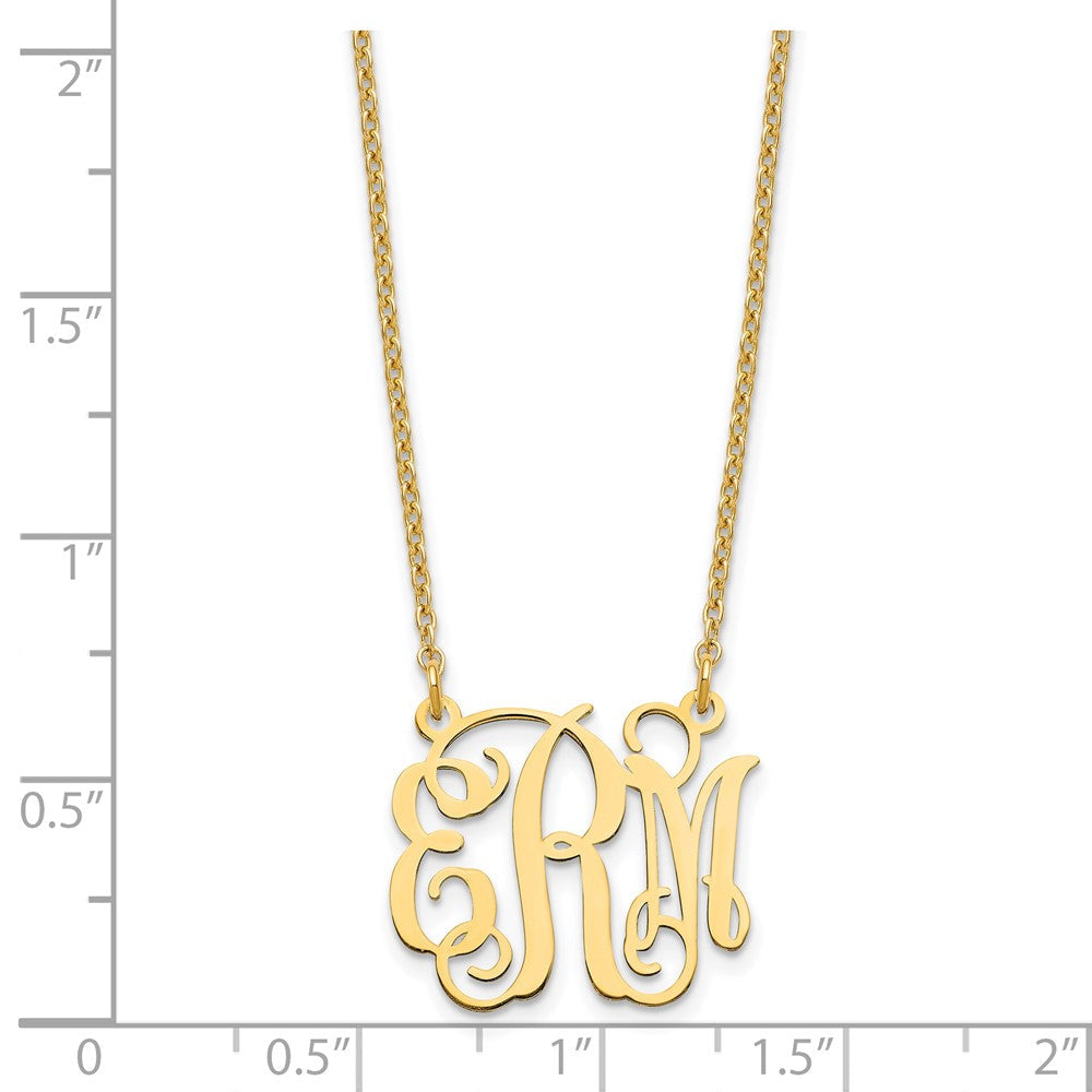 Vergoldet Sterlingsilber /gold Klein Monogramm Halskette