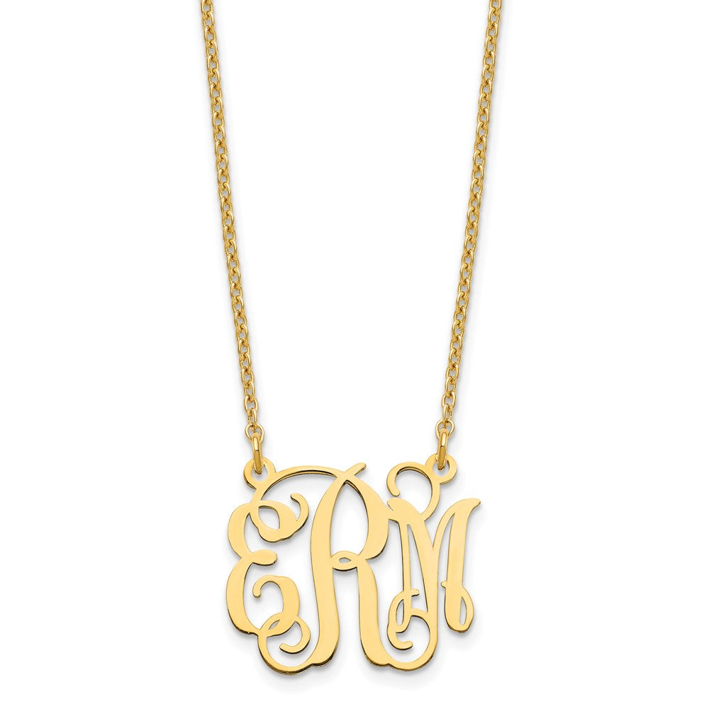 Vergoldet Sterlingsilber /gold Klein Monogramm Halskette