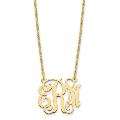Vergoldet Sterlingsilber /gold Klein Monogramm Halskette
