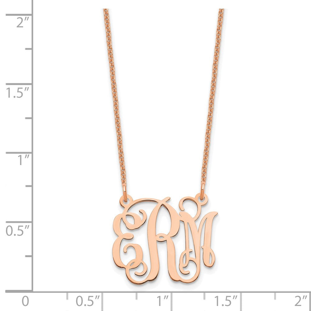 14K Roségold Klein Monogramm Halskette