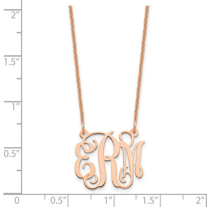 14K Roségold Klein Monogramm Halskette