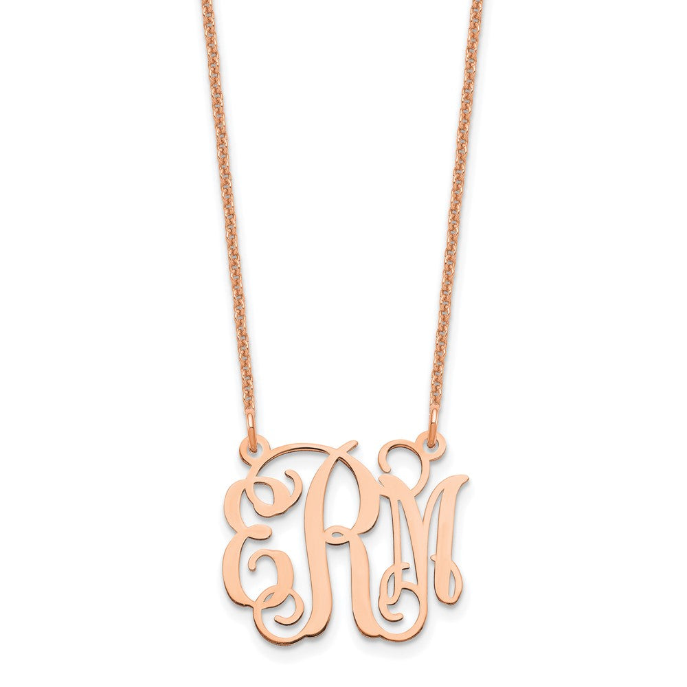 14K Roségold Klein Monogramm Halskette