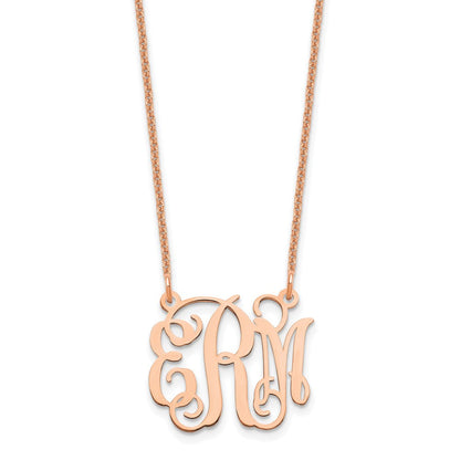 14K Roségold Klein Monogramm Halskette