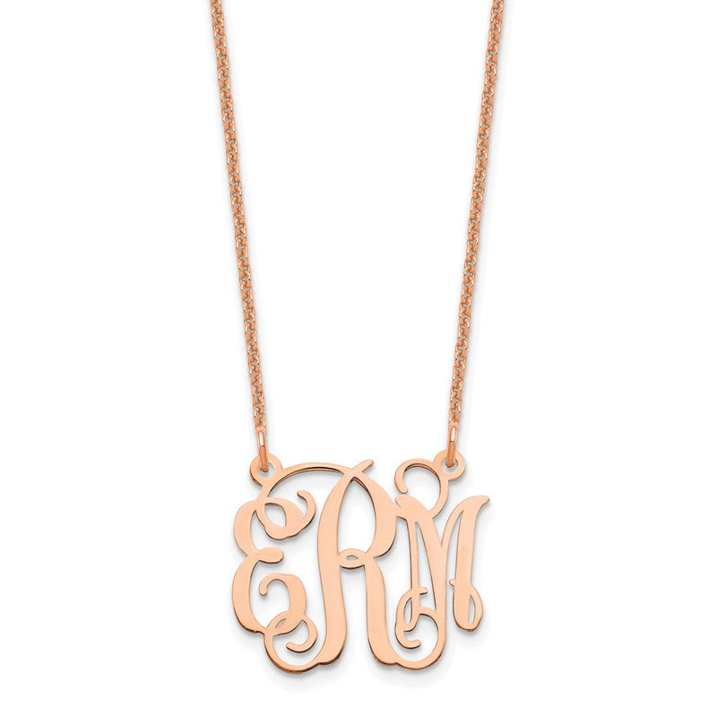 14K Roségold Klein Monogramm Halskette