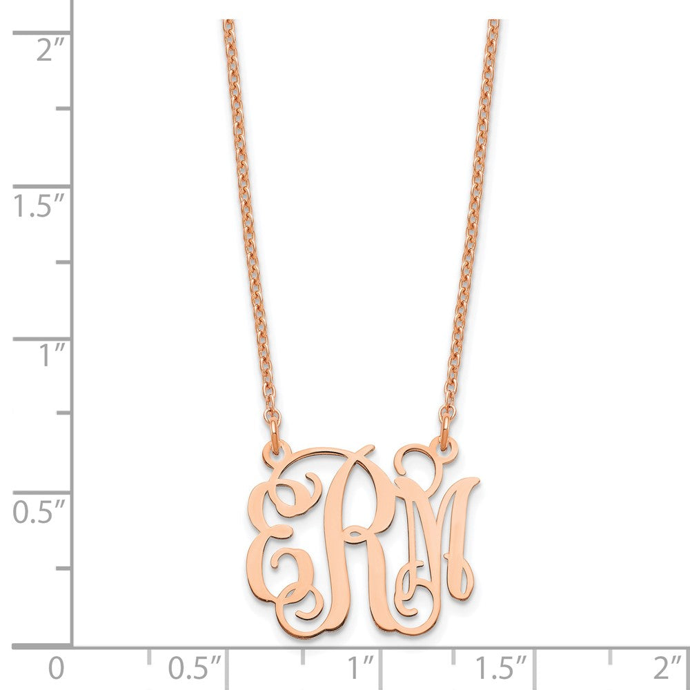 Roségoldbeschichtet Sterlingsilber /rose Klein Monogramm Halskette