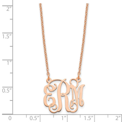 Roségoldbeschichtet Sterlingsilber /rose Klein Monogramm Halskette