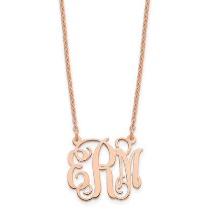 Roségoldbeschichtet Sterlingsilber /rose Klein Monogramm Halskette