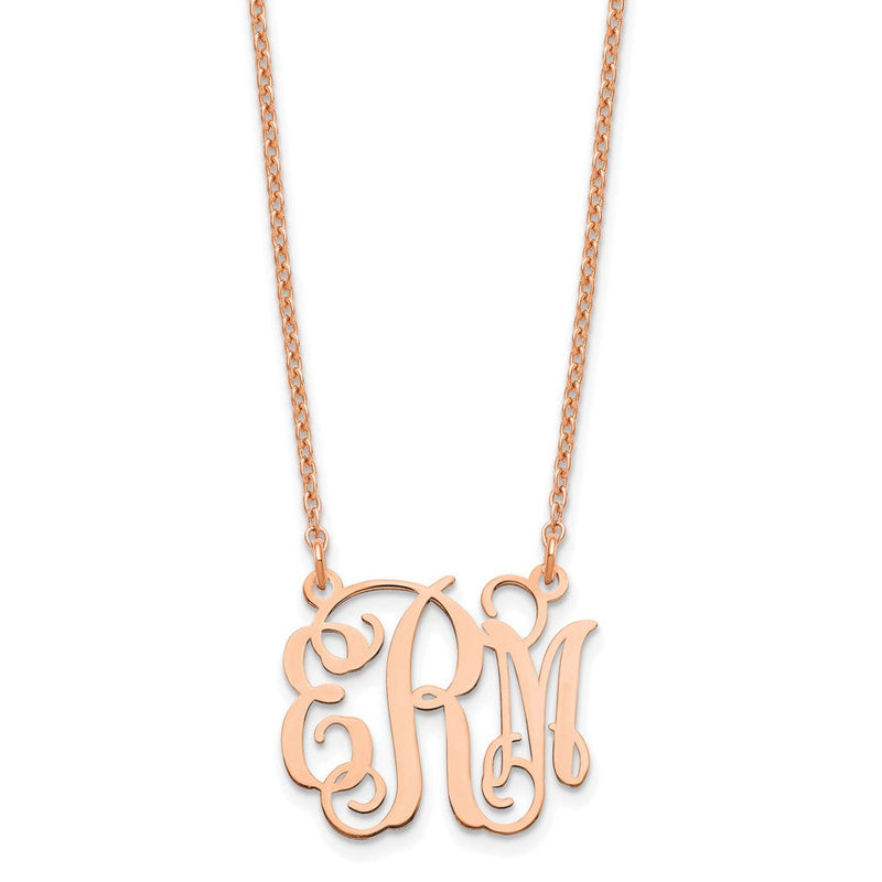 Roségoldbeschichtet Sterlingsilber /rose Klein Monogramm Halskette