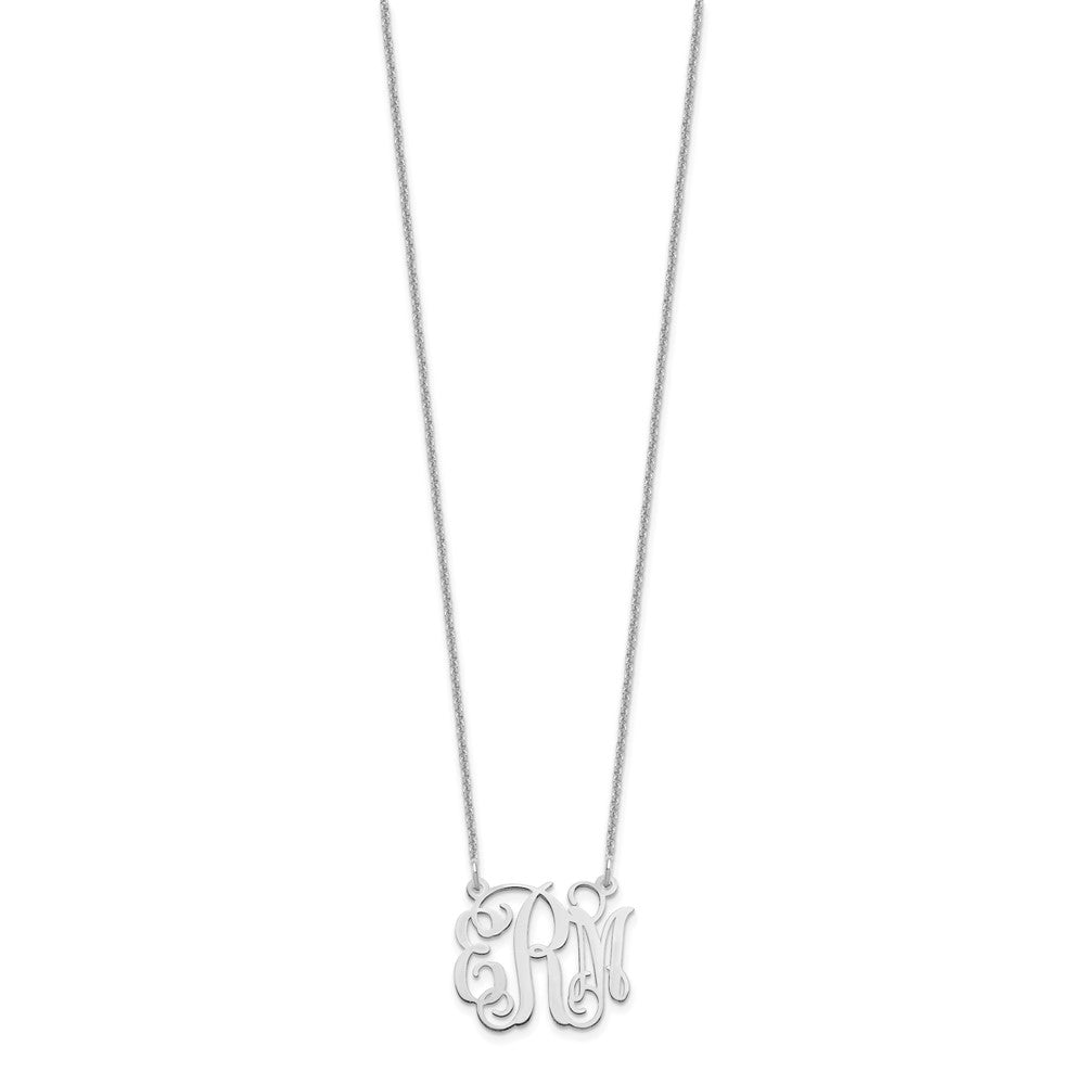 14K Weißgold Klein Monogramm Halskette