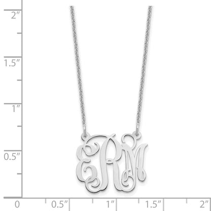 14K Weißgold Klein Monogramm Halskette
