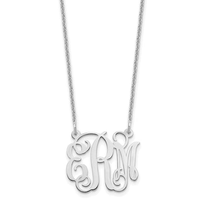 14K Weißgold Klein Monogramm Halskette