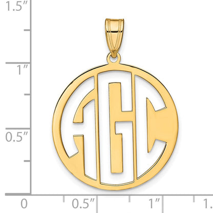 14K Gelbgold Rund Ausgeschnitten Monogramm Anhänger
