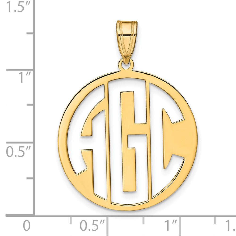 Vergoldet Sterlingsilber /gold Rund Ausgeschnitten Monogramm Anhänger