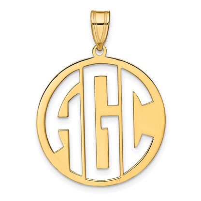 14K Gelbgold Rund Ausgeschnitten Monogramm Anhänger
