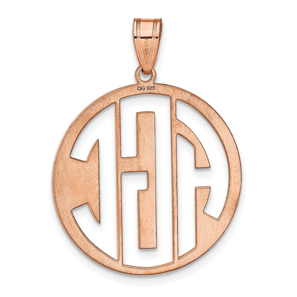 Roségoldbeschichtet Sterlingsilber /rose Rund Ausgeschnitten Monogramm Anhänger