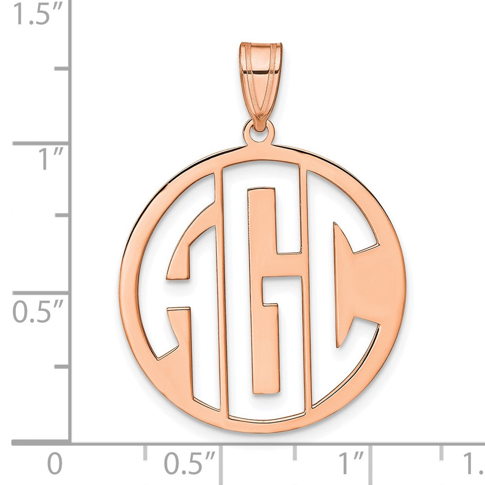 14K Roségold Rund Ausgeschnitten Monogramm Anhänger