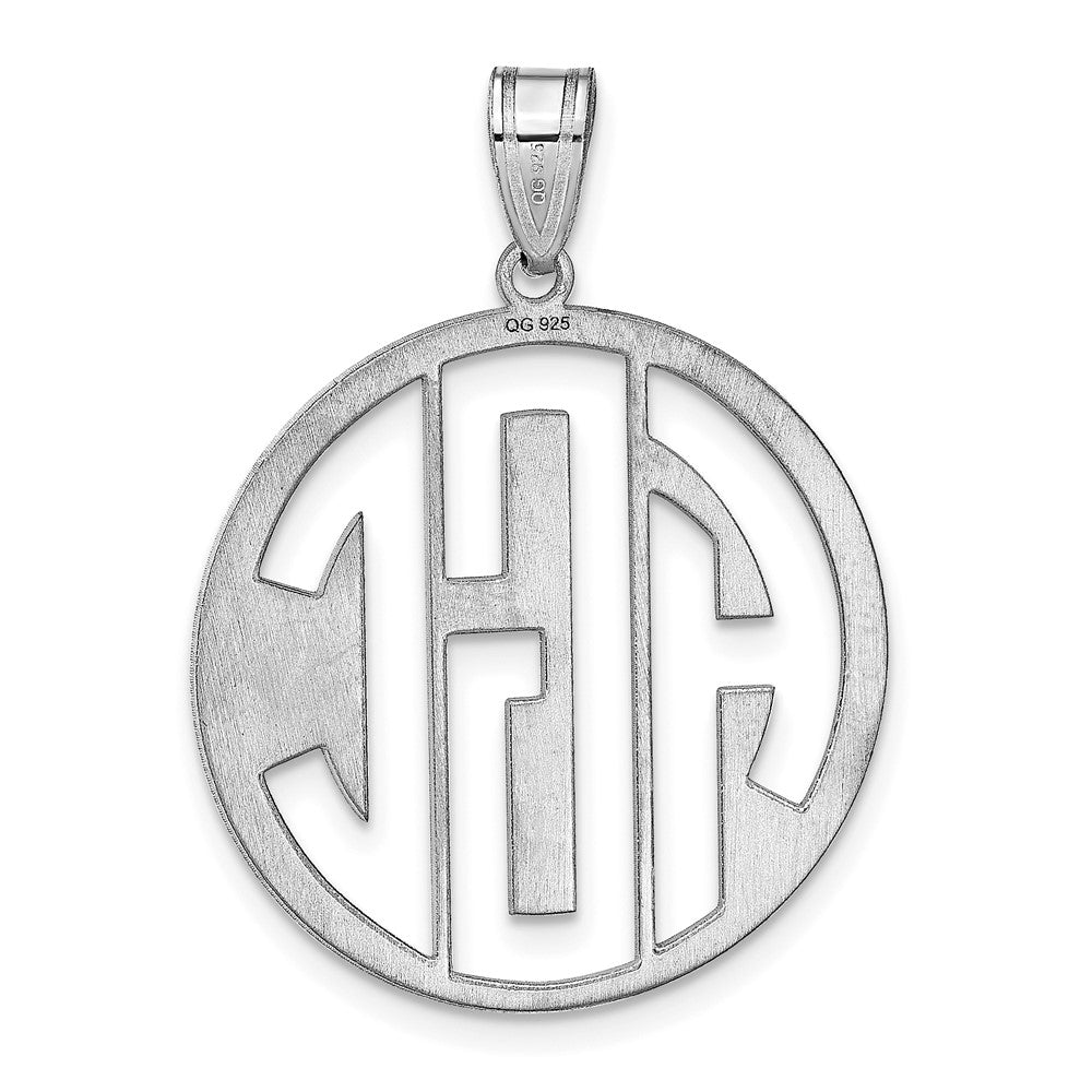 14K Weißgold Rund Ausgeschnitten Monogramm Anhänger