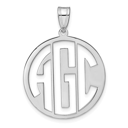 Sterlingsilber Silber/rhodiniert Rund Ausgeschnitten Monogramm Anhänger