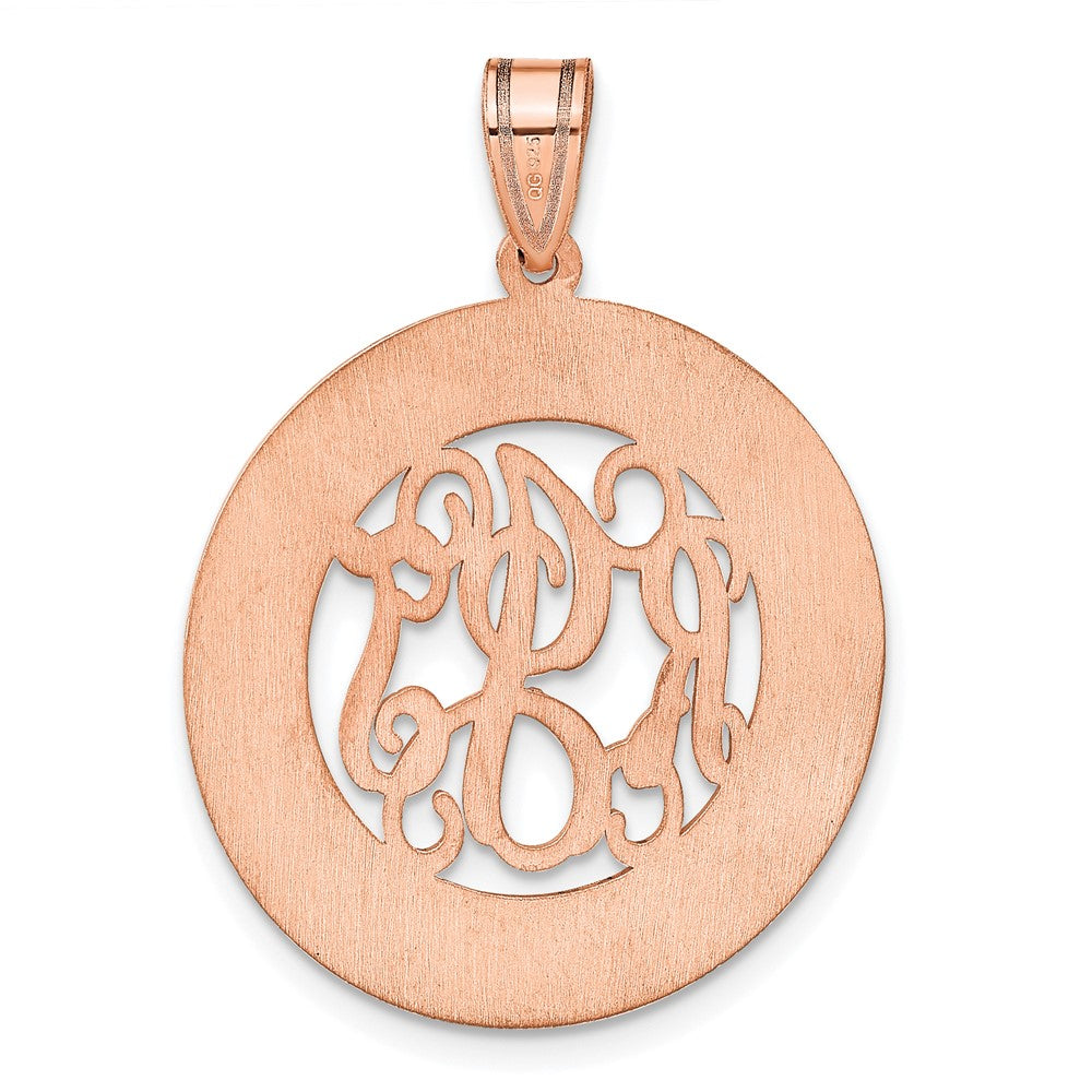 14K Roségold Rund Familie Monogramm Anhänger