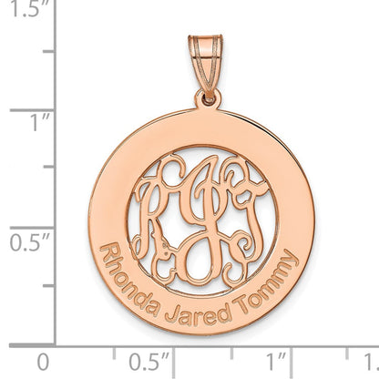 Roségoldbeschichtet Sterlingsilber /rose Rund Familie Monogramm Anhänger