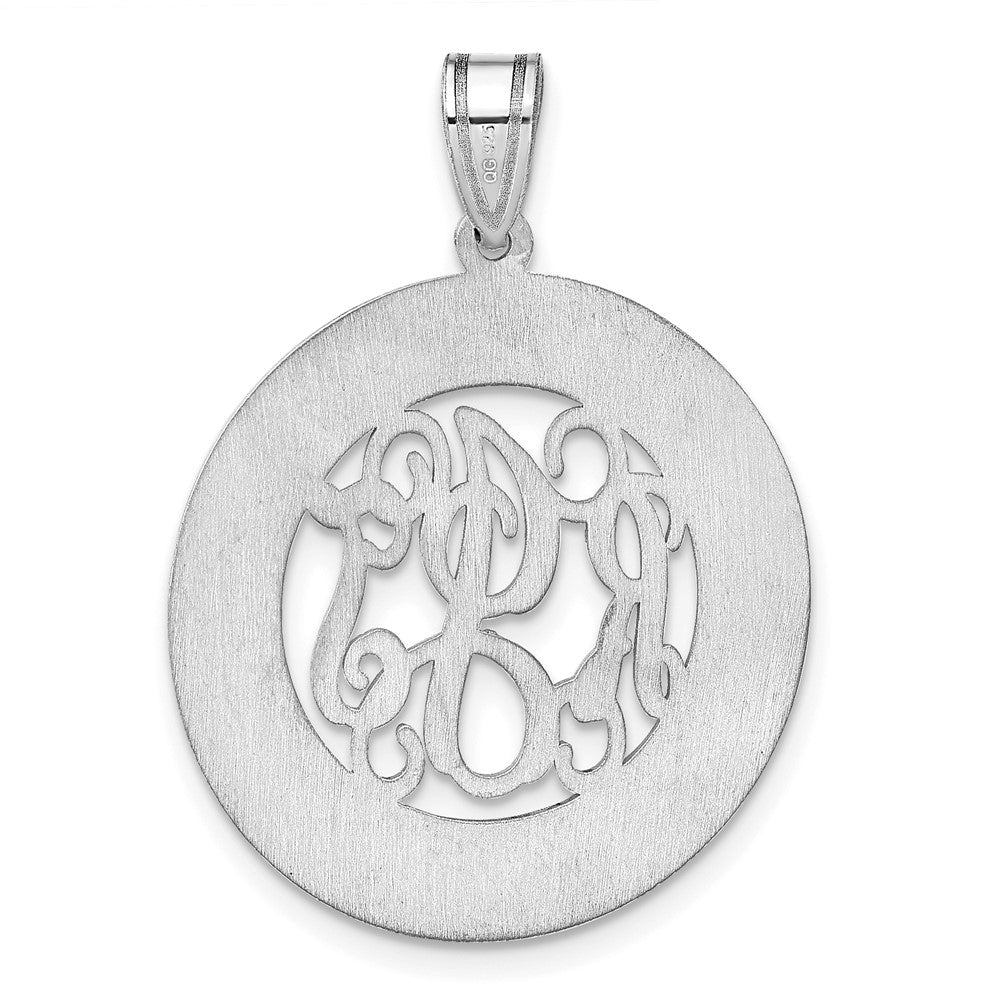 14K Weißgold Rund Familie Monogramm Anhänger