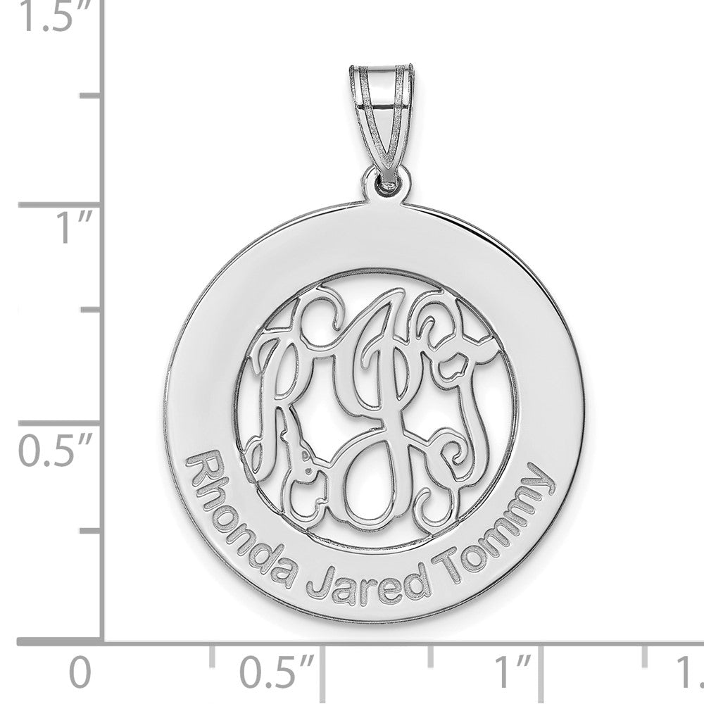 Sterlingsilber Silber/rhodiniert Rund Familie Monogramm Anhänger